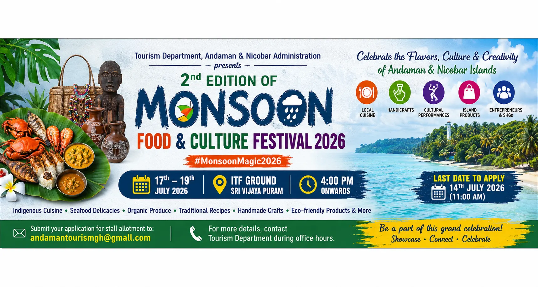 Tourism Department Invites Participants for 2nd Monsoon Food & Culture Festival 2026