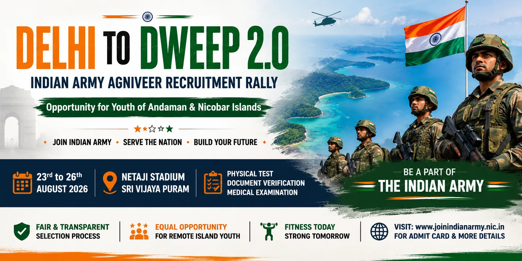 Indian Army to Conduct Agniveer Recruitment Rally in Andaman & Nicobar Islands