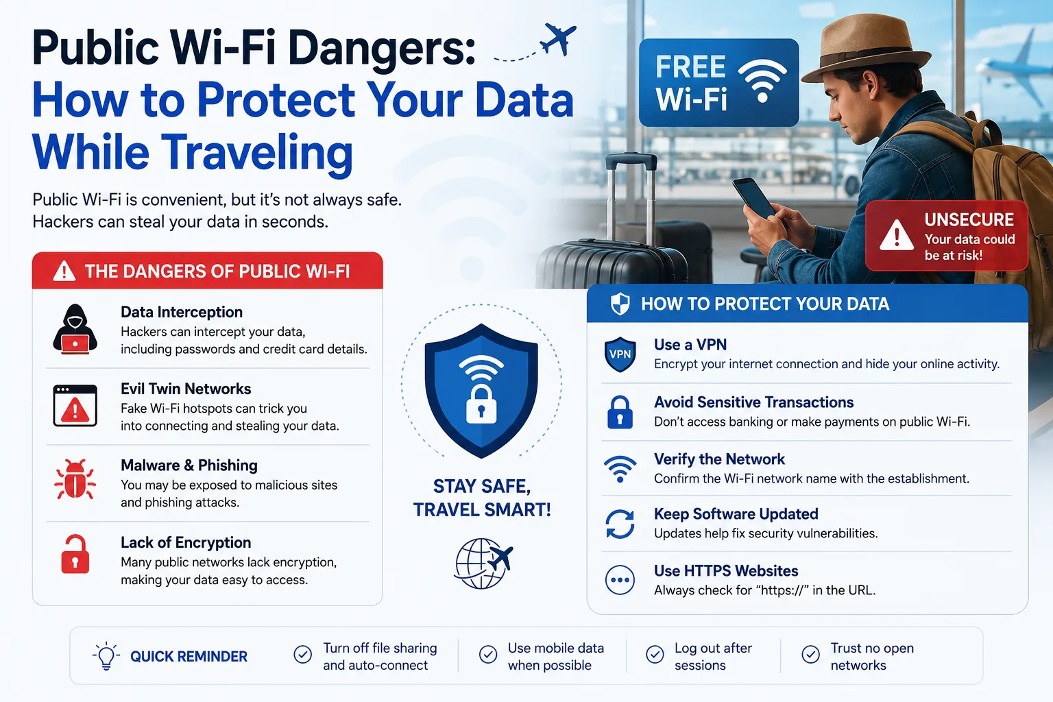 Public Wi-Fi Dangers: How to Protect Your Data While Traveling