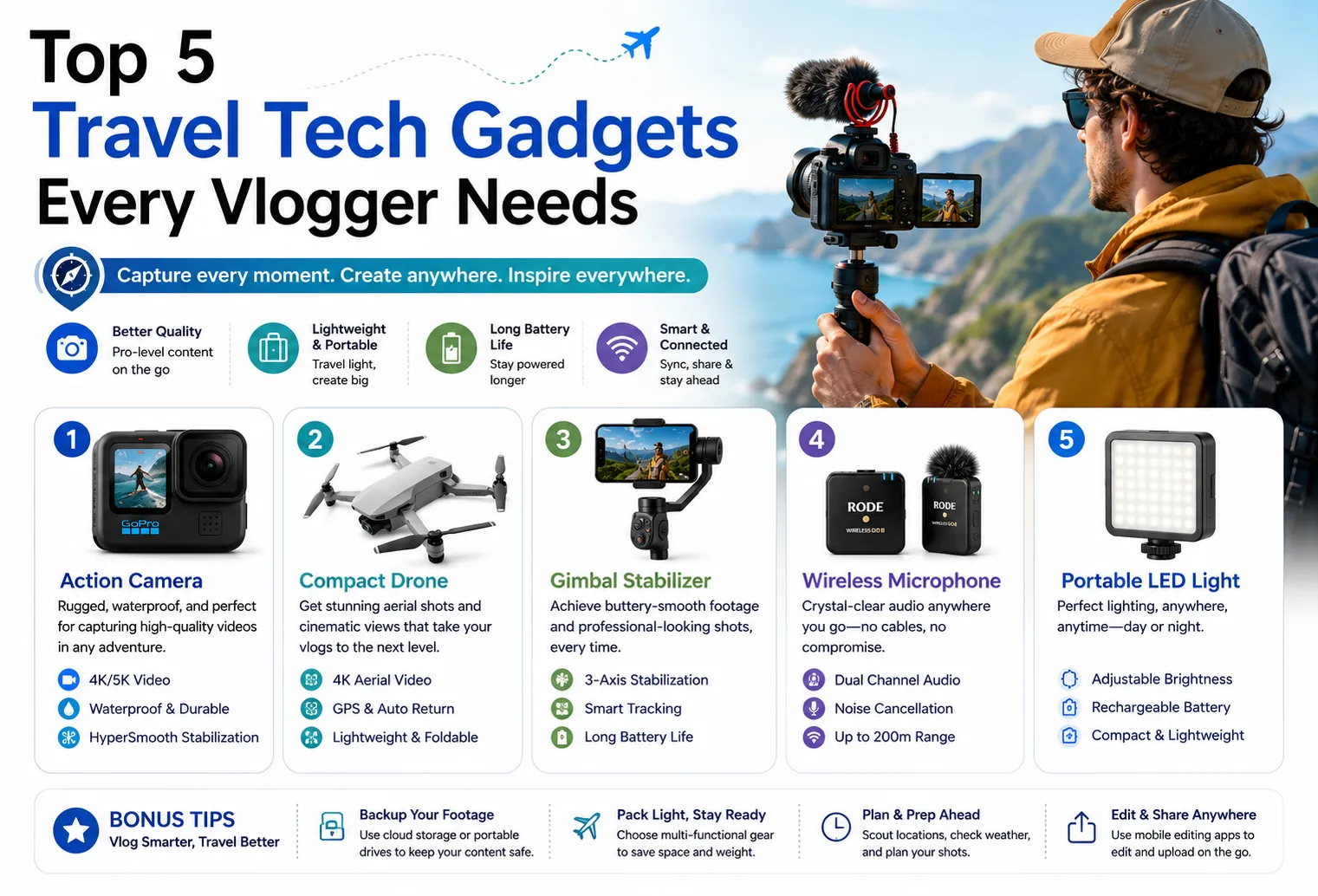 Top 5 Travel Tech Gadgets Every Vlogger Needs