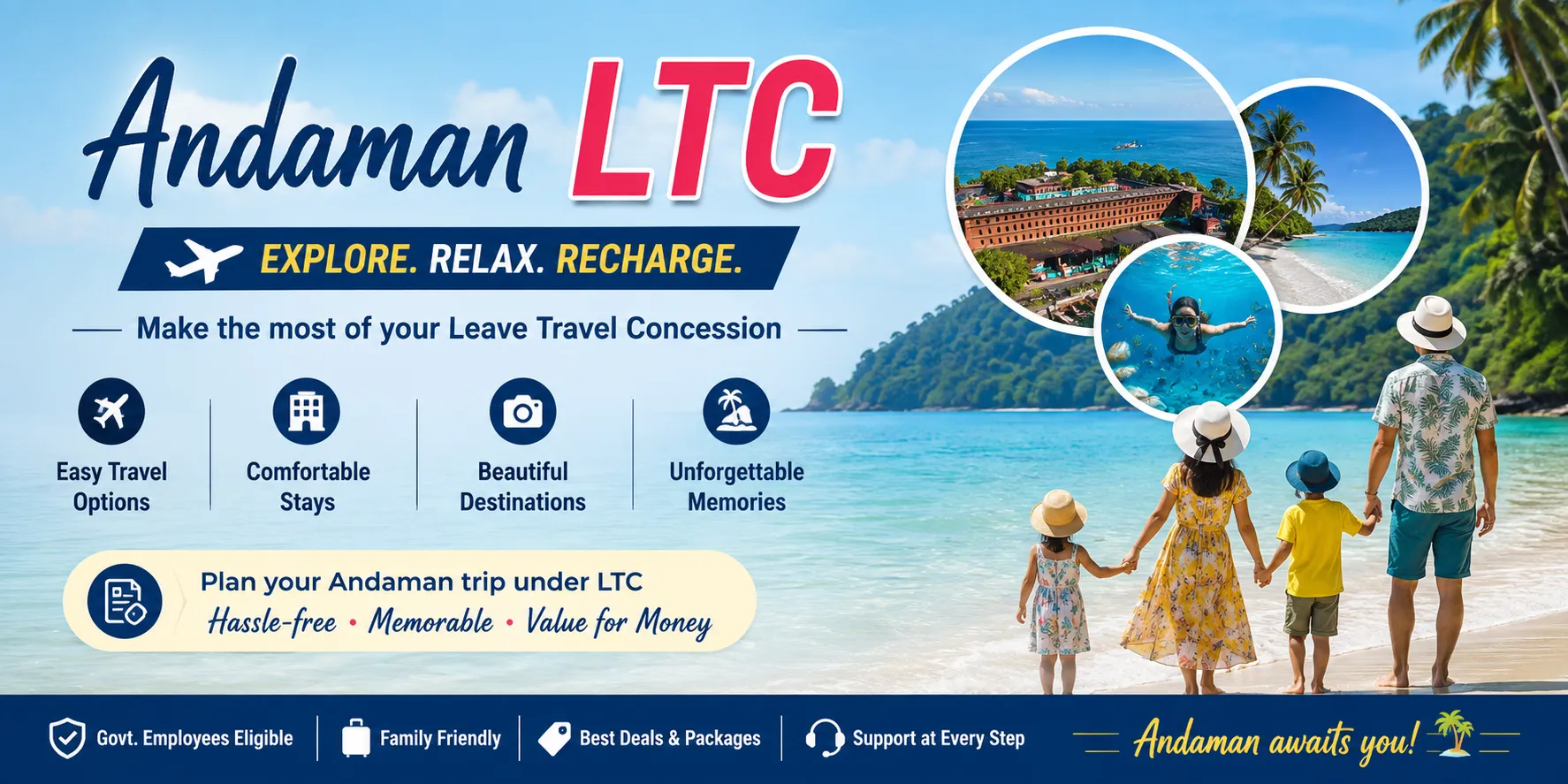 Andaman LTC Tour Packages for Government Employees